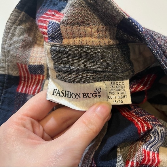 Vintage Fashion Bug Patriotic Shirt Size 18 / 20 American Flag. - Picture 3 of 5